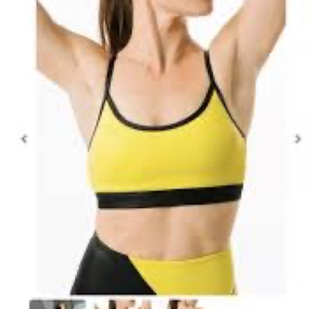 ZYIA Yellow and Black Bikini Top